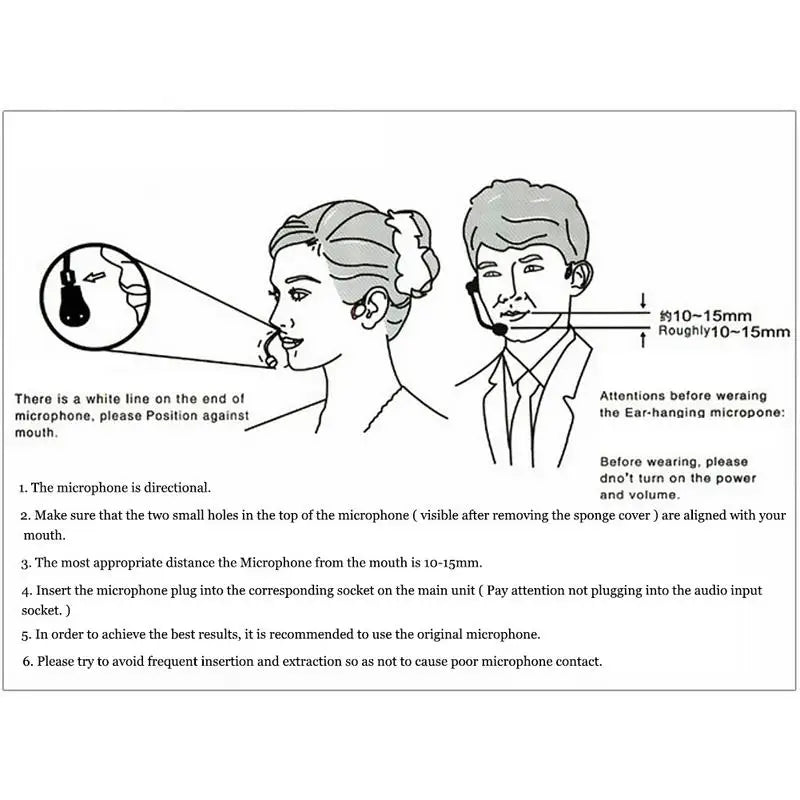 Dual Ear Hook Headset Microphone with 3.5 mm Plug for Speech
