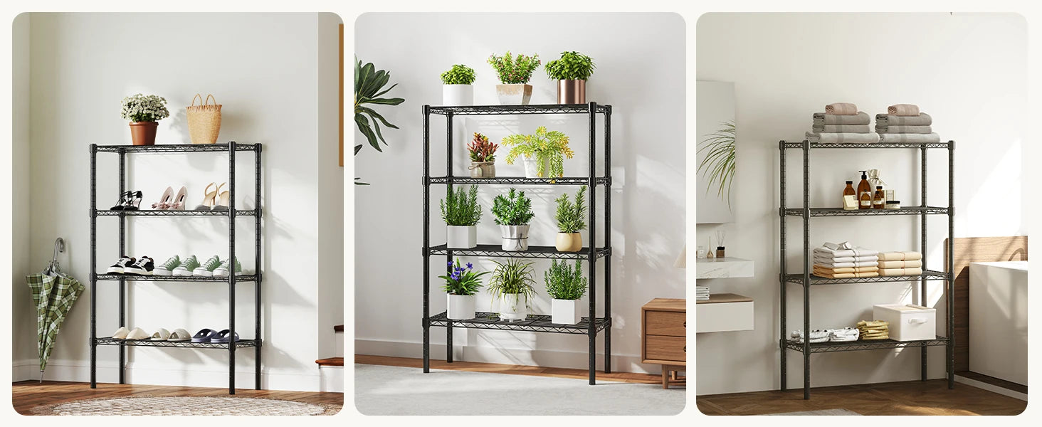 Adjustable Metal Wire Storage Shelves Heavy Duty 3-5 Tier Rack