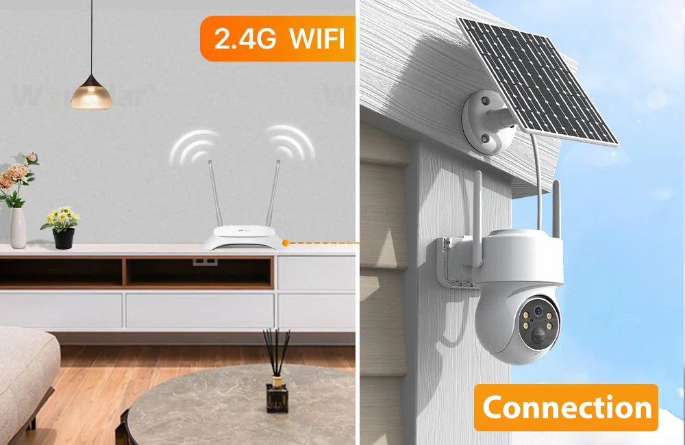WONSDAR Cameră de securitate exterioară PTZ WiFi solară