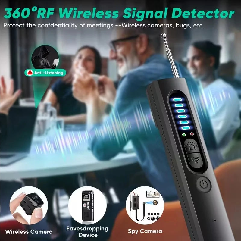 Detector de Câmera Oculta Antiespião Dispositivo de Rastreamento de GPS para Carro, Escuta, Bug, RF, Scanner de Sinal All Inalámbrico, Gadget de Proteção e Segurança