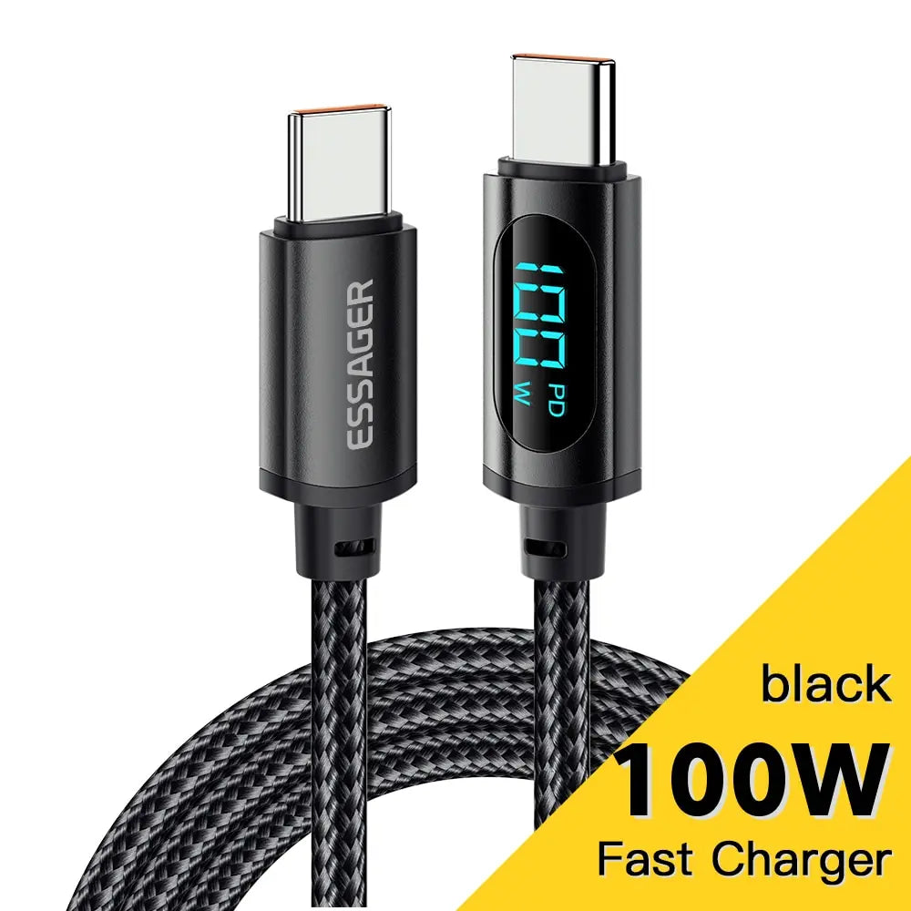 100W USB-C Charging Cable with LED Power Display