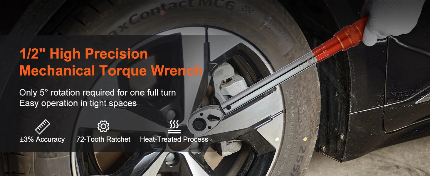 Adjustable Click Torque Wrench Set with Dual Scale Precision
