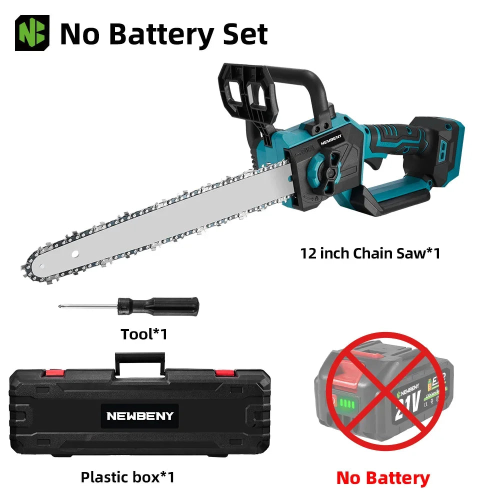 NEWBENY 12 Inch Brushless Electric Saw Cordless Efficient Garden Woodworking Cutting Power Tool For Makita 18-21V Battery Pin