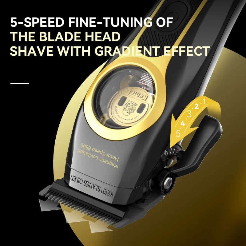 Tunsor Profesional de Păr 8800RPM fără Fir cu Bază de Încărcare