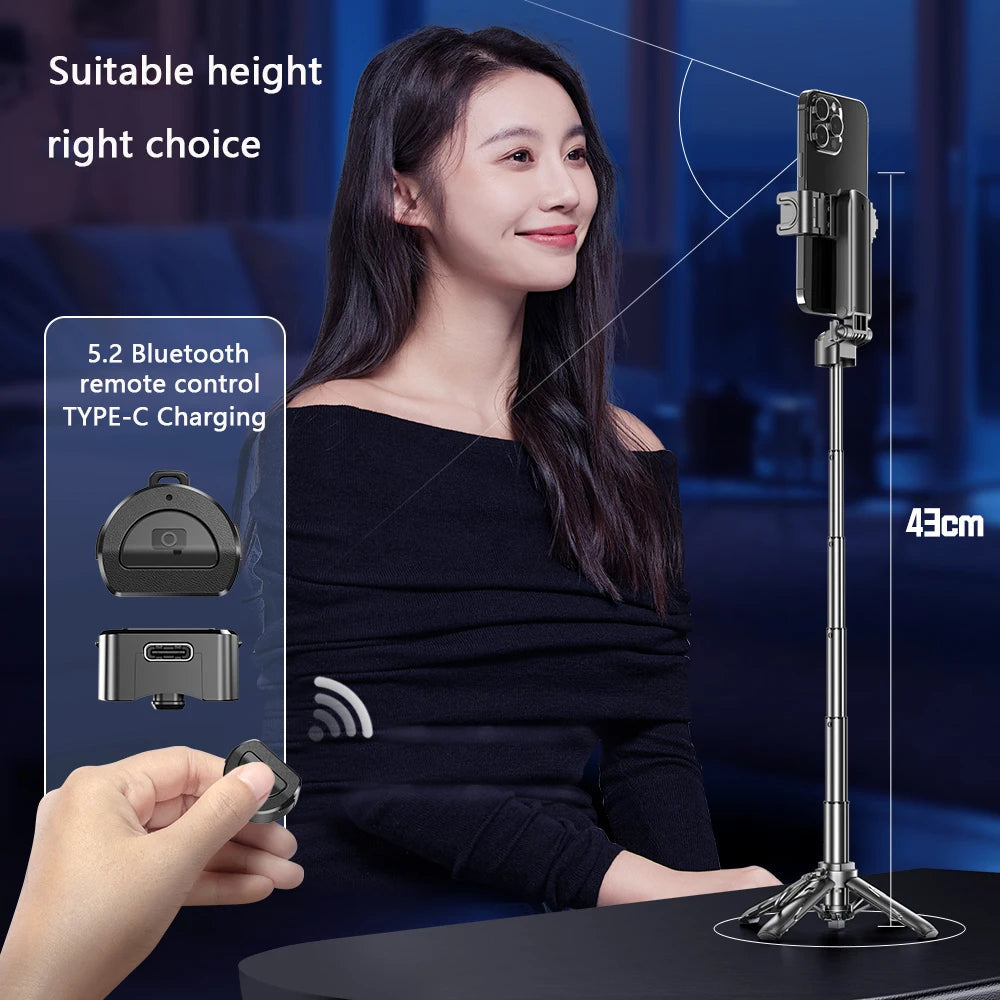 Mobile selfie stick handle, tripod photography tool handheld stabilizer shooting assistant multifunctional travel portable stand