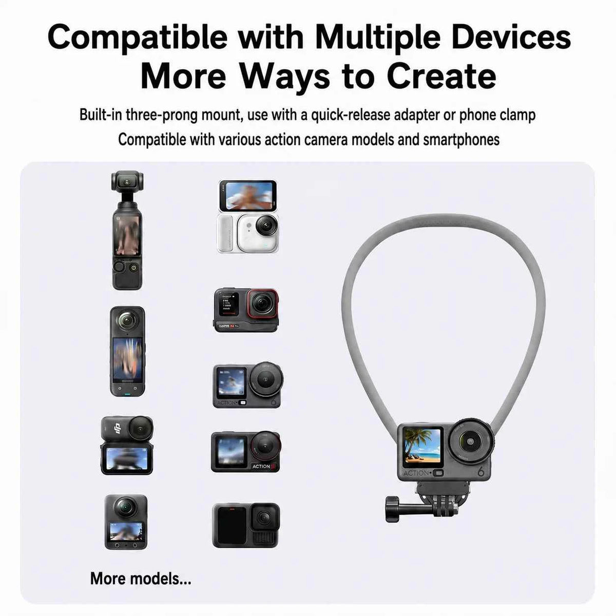 Neck Strap Holder for Action Cameras