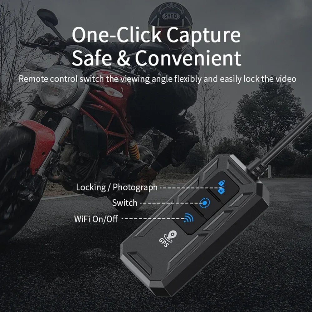 High quality HD 1080P Waterproof Mini Dual Camera Motorcycle Dash Cam DVR Camera with Wifi GPS