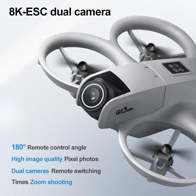 GT3 Mini Katlanabilir Drone 8K Çift Kameralı
