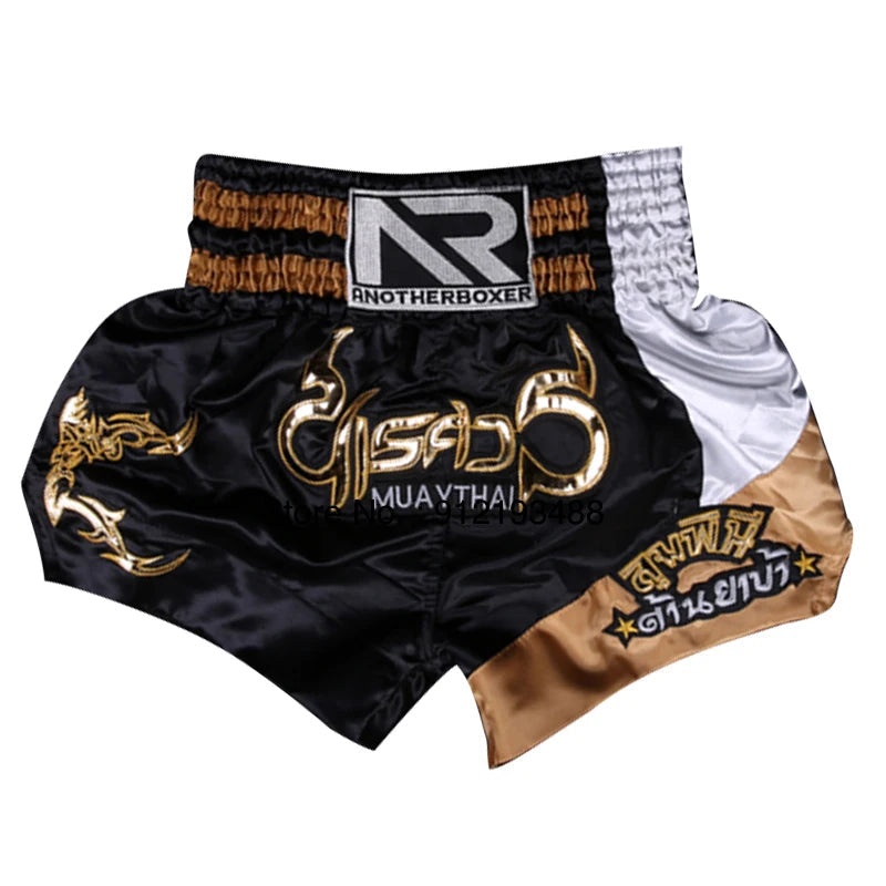 Muay Thai Shorts 2024 New Boxing Shorts Women Men Child Embroidery Kickboxing Training Pants Sanda Martial Arts Fight Equipment