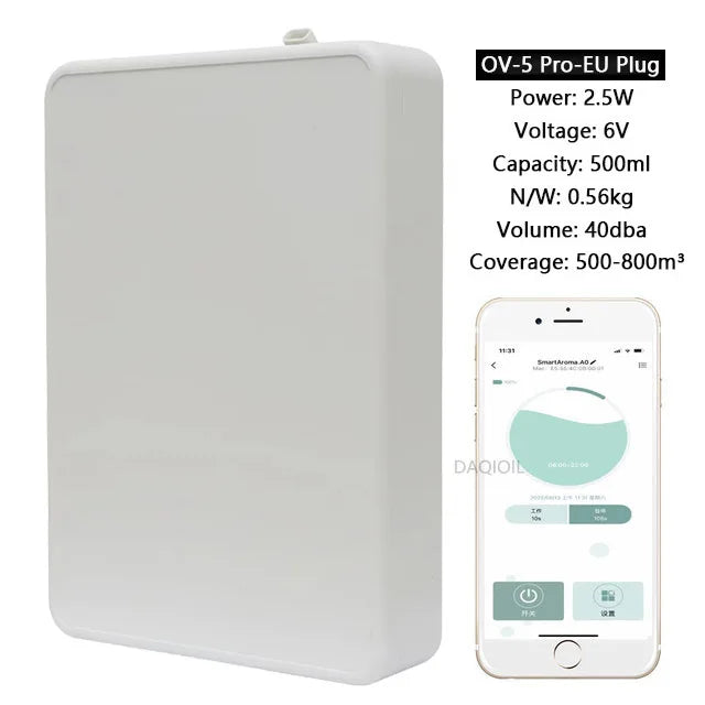 500ML Smart Waterless Essential Oil Diffuser with Bluetooth Control