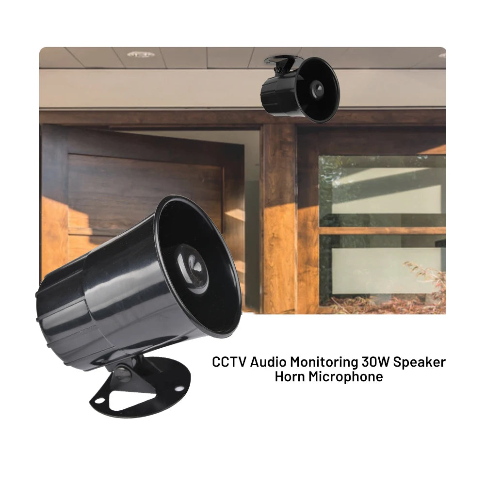 CCTV Audio Monitoring Speaker Horn Microphone Mic Pickup for Hikvision Camera DVR RCA Audio DC12V Security Audio Surveillance