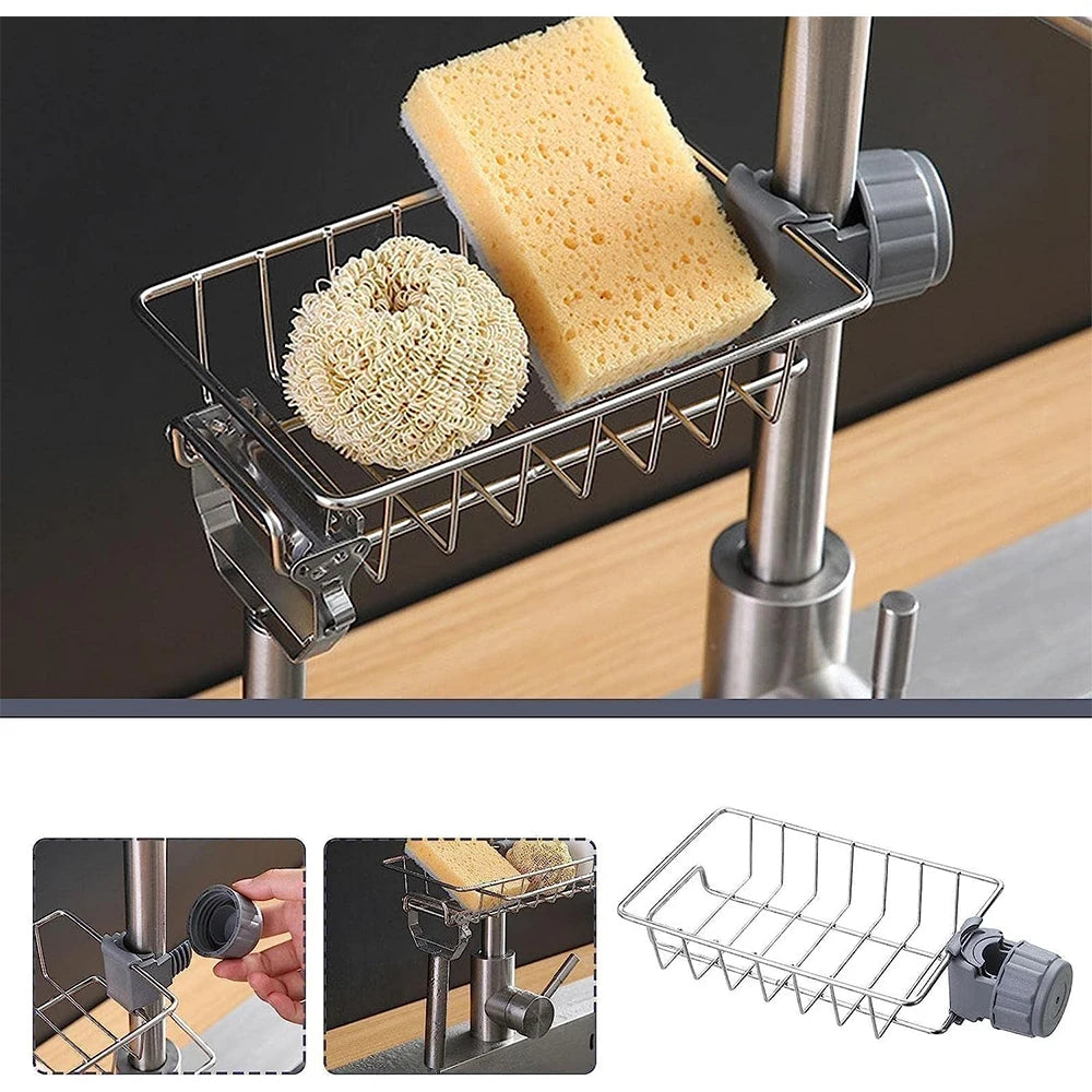 Faucet-Mounted Sink Storage Rack