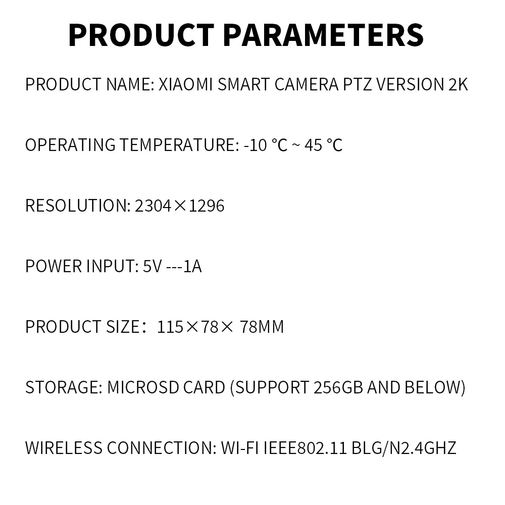 360° Smart Home Security Camera 2K PTZ 3MP Night Vision