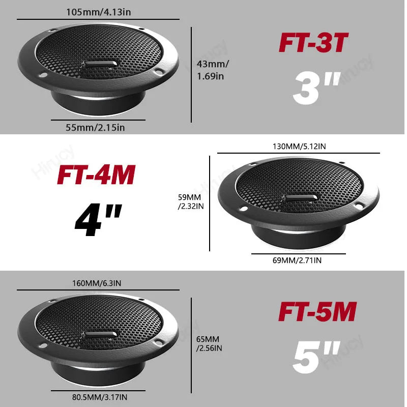 3 4 5 inch Car Speakers Max.100W/120W/150W Auto Door Audio Tweeter High Quality Full Range Frequency Loudspeaker