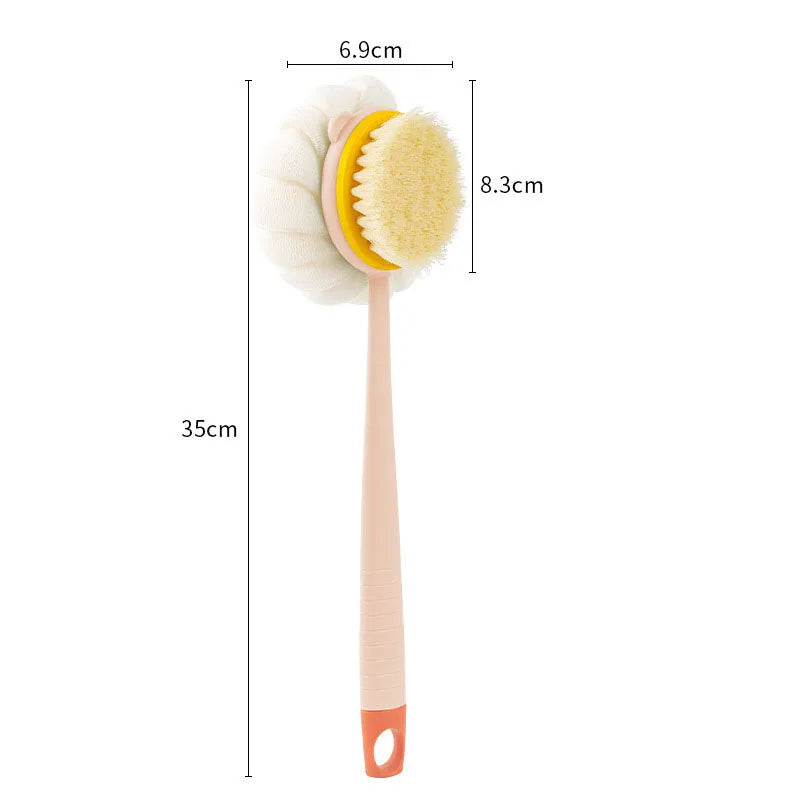 Loofah Back Scrubber Long Handle Shower Body Brush with Soft Mesh Sponge for Women Skin Exfoliating Bath, Massage