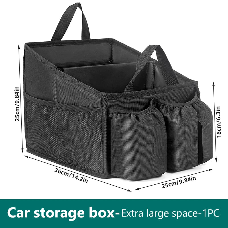 SEAMETAL Foldable Car Seat Organizer Multi-Pocket Large Capacity Storage Bag Universal Cup/Tissue Holder Waterproof Oxford Cloth