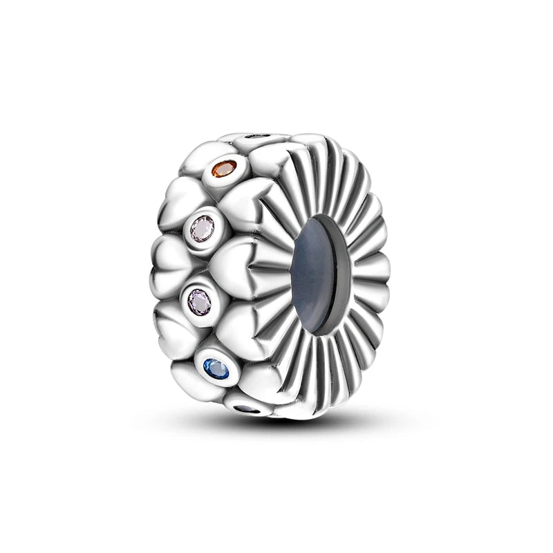 100% 925 Sterling Silver Rainbow Zircon Colorful Butterfly Dragon Shaped Silicone Stopper Charms Beads Fit DIY Bracelets Jewelry