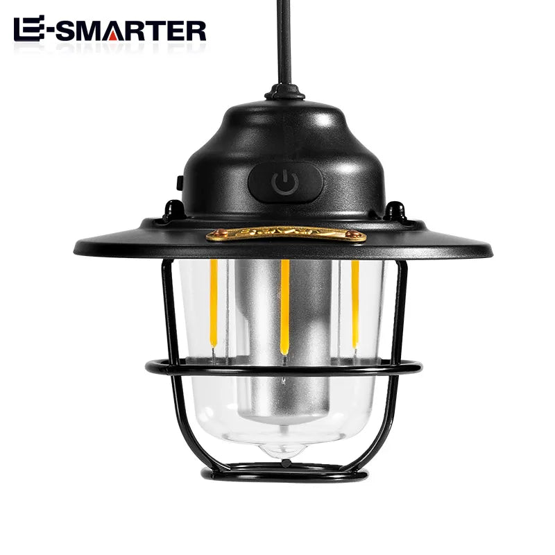 Retro Rechargeable Camping Lantern and Rope Option