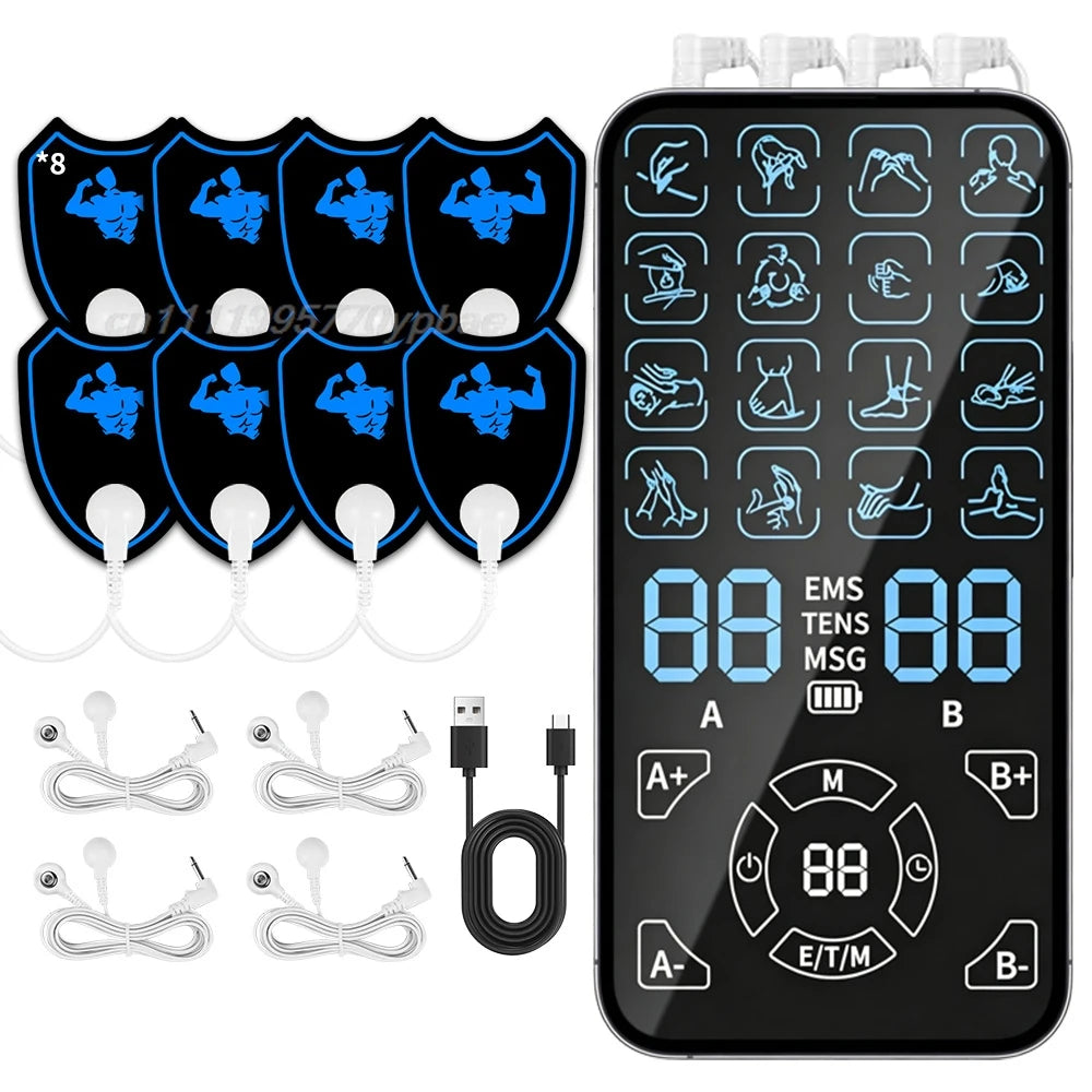 Rechargeable Dual-Channel TENS/EMS Massager, 16 Modes