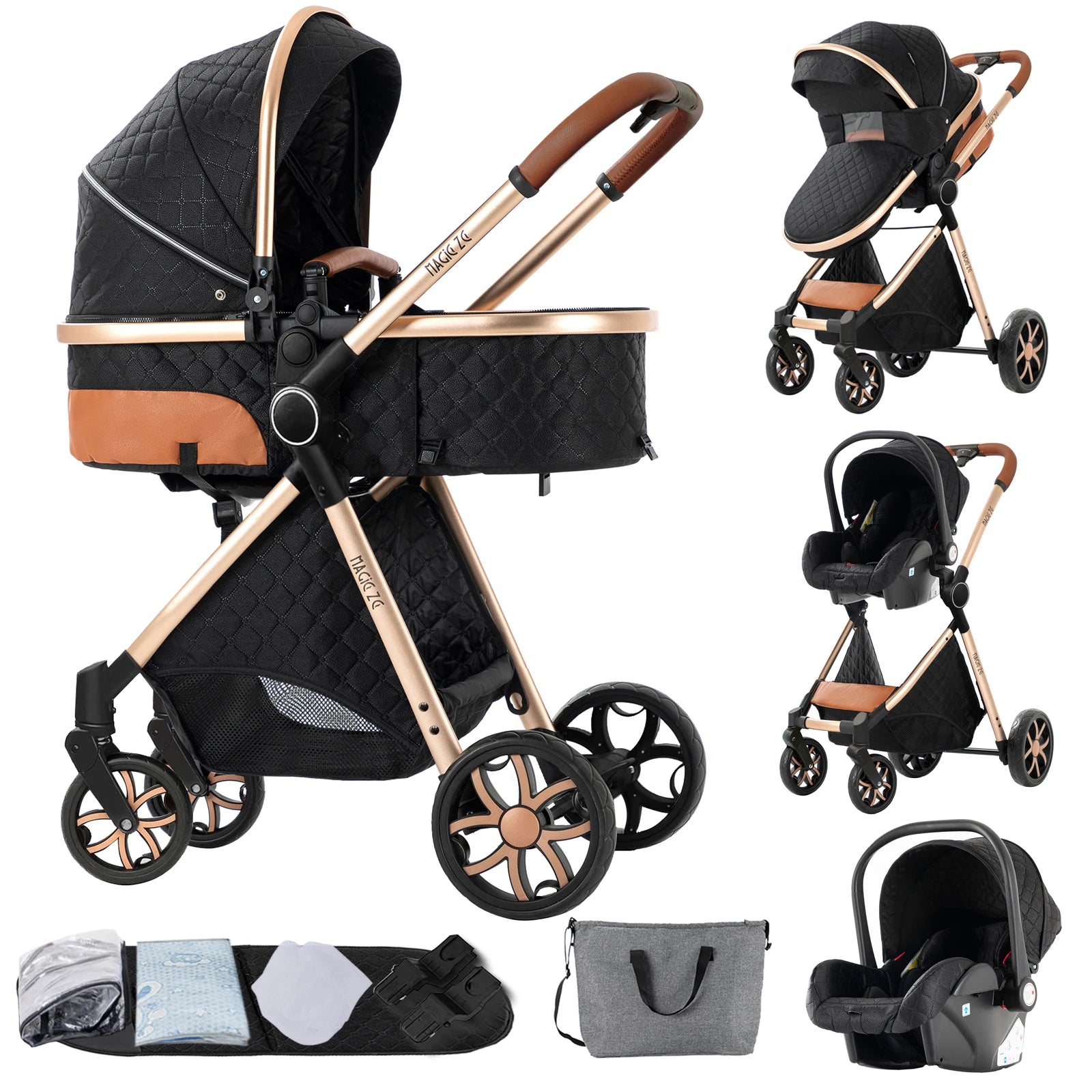 Baby Stroller 3‑in‑1 Lightweight Travel System