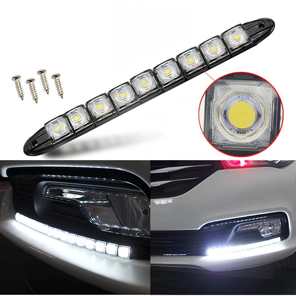 2X Daytime Running Lights Car Drl Led DC 12V White COB Fog Bulb Flexible Silicone Auto Turn Signal Reverse Brake Trunk DayLight
