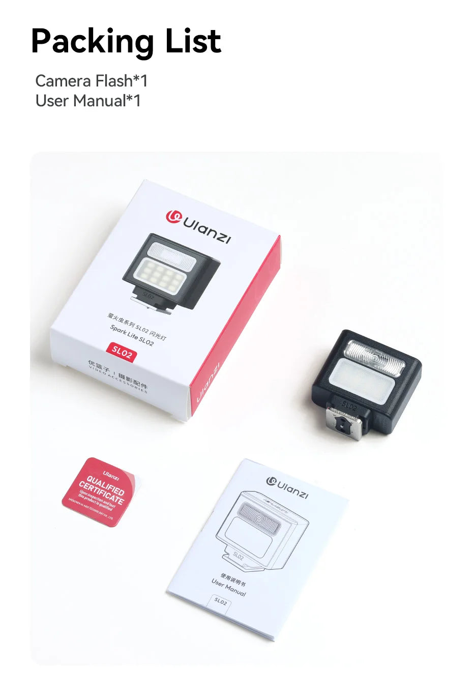 Ulanzi SL01 SL02 Mini Kamera Flaş Işığı SpeedLite GN8 6500K