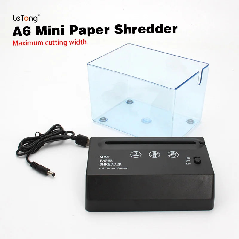 Mini Destructora de Papel de Corte en Tiras Portátil