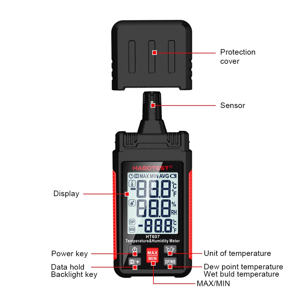 HT607 Temperature and Humidity Meter