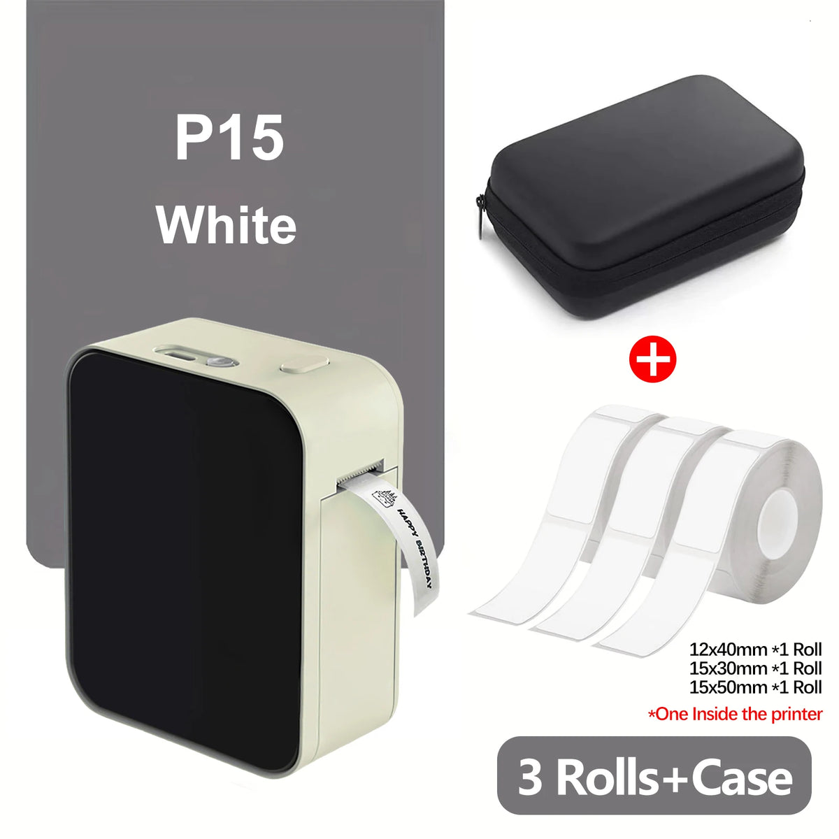 P15 Bluetooth Thermal Label Printer, White or Green Bundles