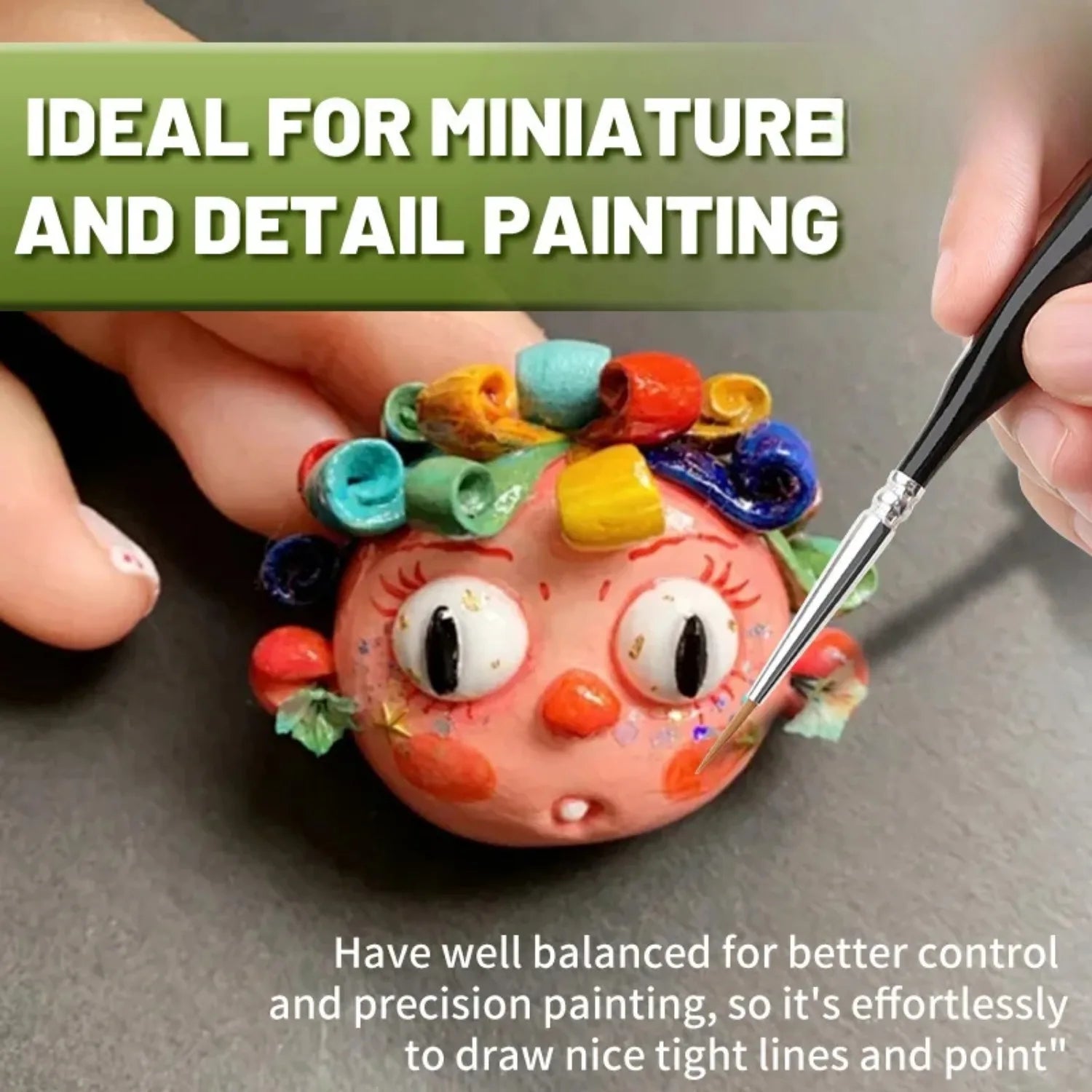 Zestaw ultra-cienkich pędzli do farb akrylowych i detali miniaturowych