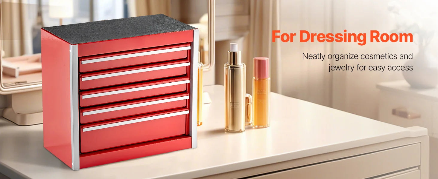 5-Drawer Mini Metal Tool Box 8.6" Portable Organizer Chest