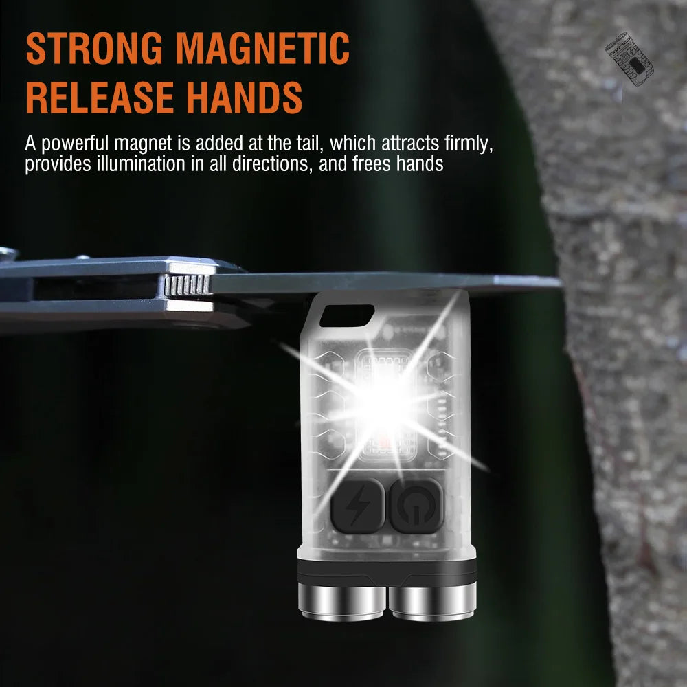 BORUiT V3 Keychain UV LED Rechargeable EDC Flashlight