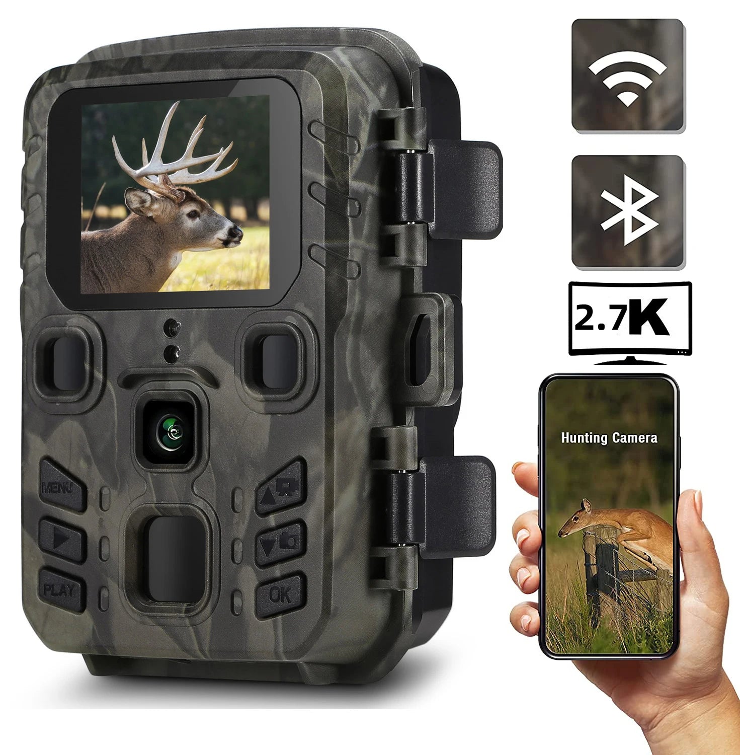 Outdoor WIFI APP 4K/2.7K 36MP/24MP Trail Camera Wildlife Infrared Night Vision Motion Activated IP65 Trap Game Cam Waterproof