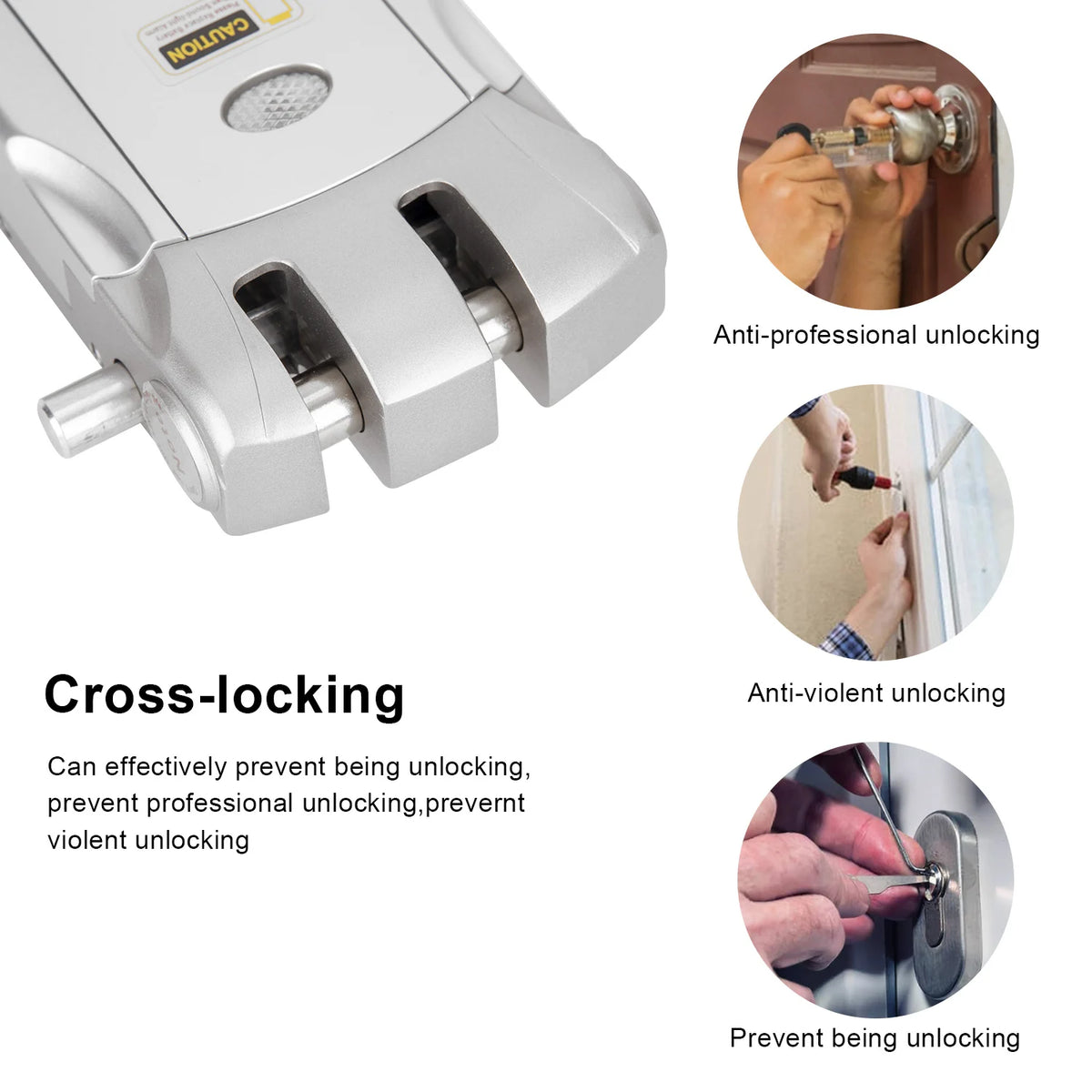 Wafu 019 Remote Control Door Lock Smart Lock Remote Control Invisible Locks Electronic Wireless Keyless Door Locks Dealbolt Lock
