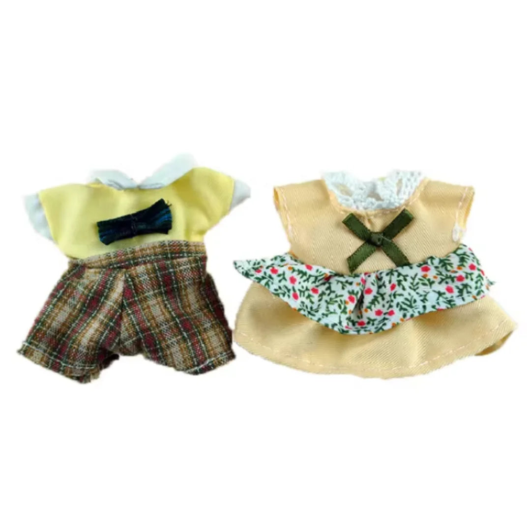 Conjuntos de ropa en miniatura para muñecas animales del bosque