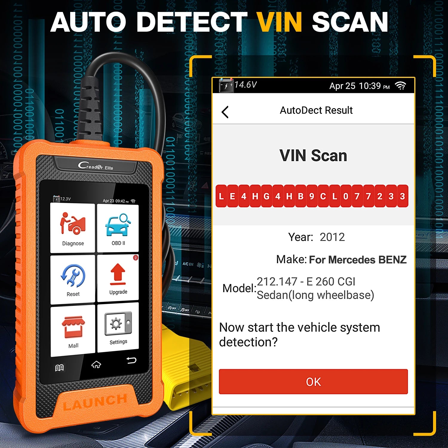 LAUNCH X431 Creader Elite OBD2 Scanner for Mercedes Full System