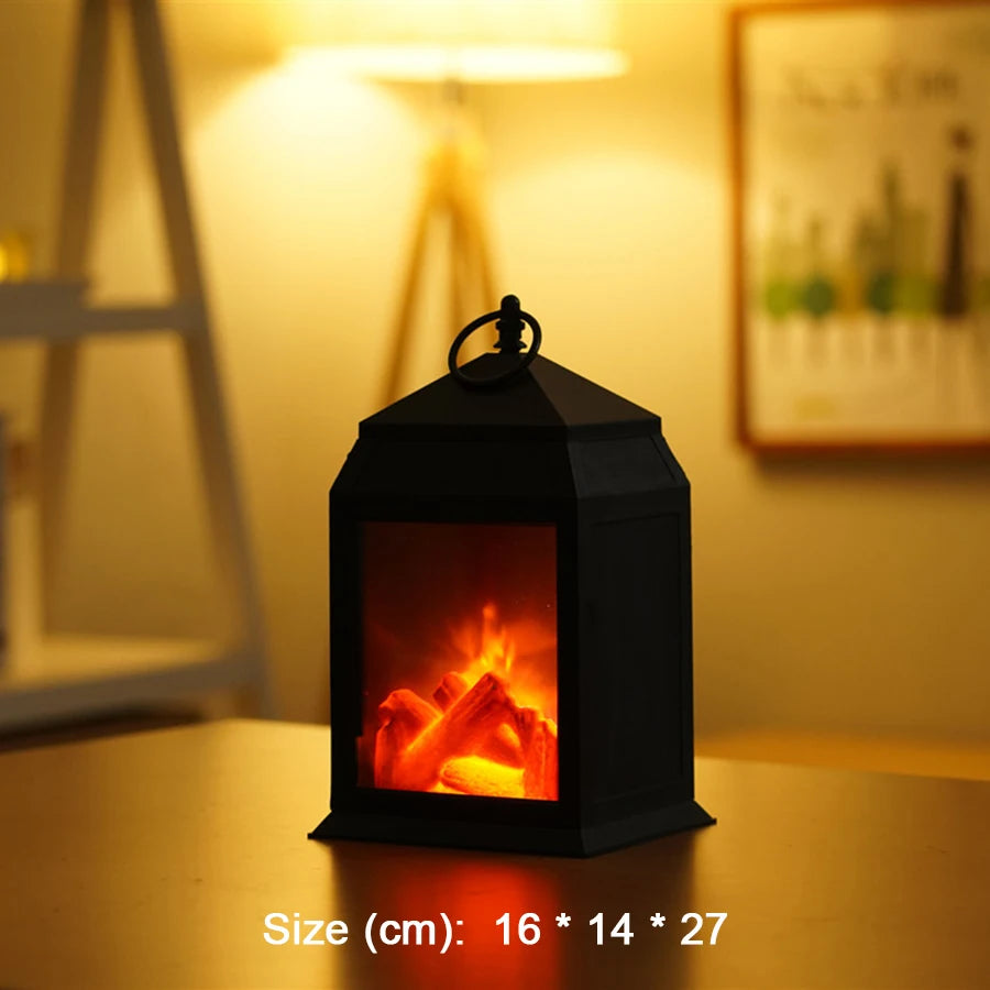 LED Flame Effect Night Light, Nordic Style Fireplace Decor
