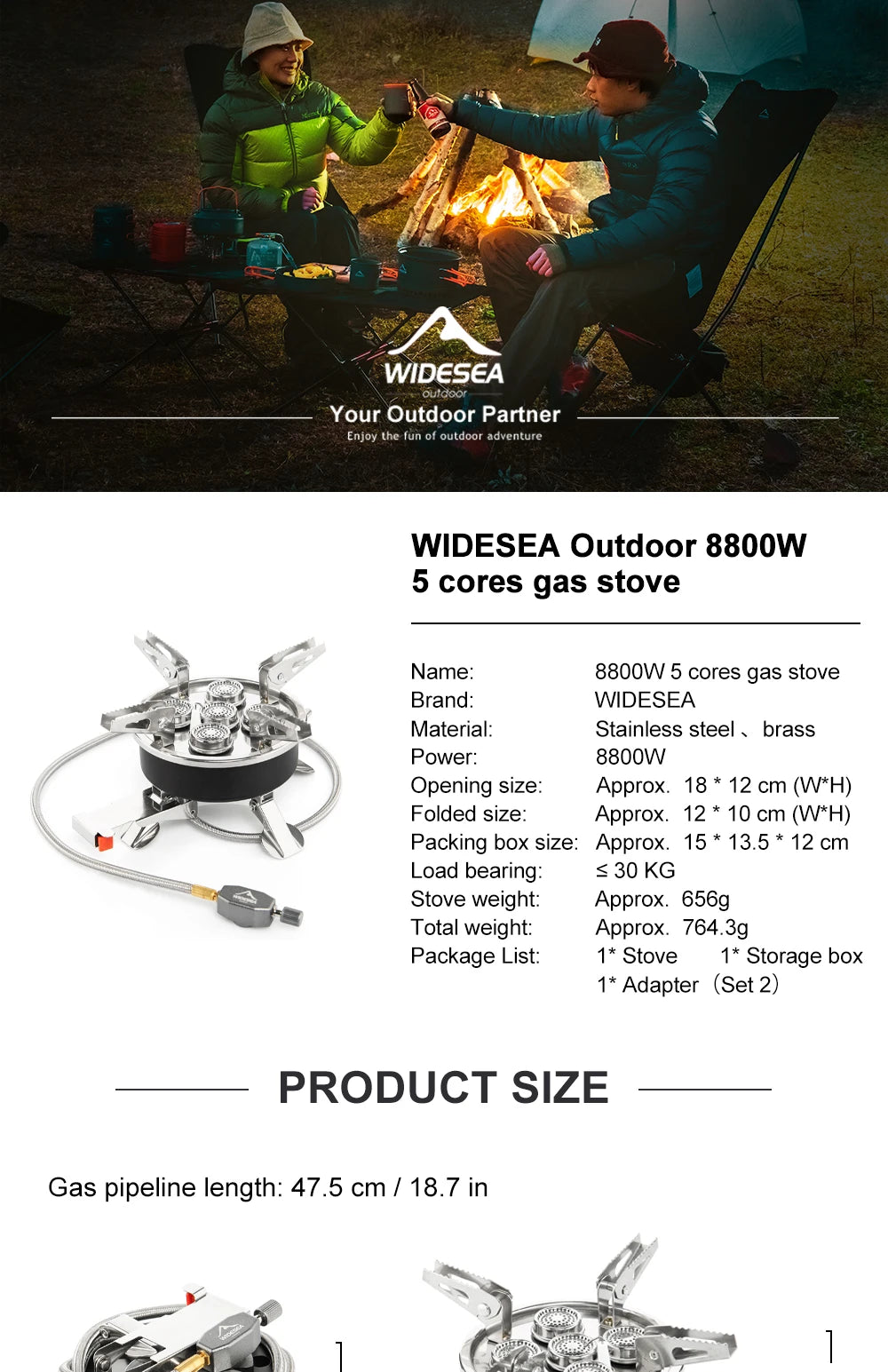 Portable Camping Gas Stove 8800W