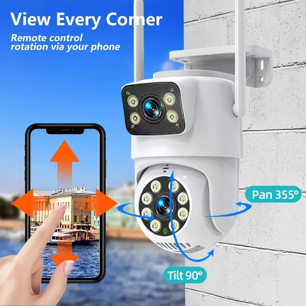 4K 8MP Dual Lens Outdoor PTZ Security Camera with Auto Tracking