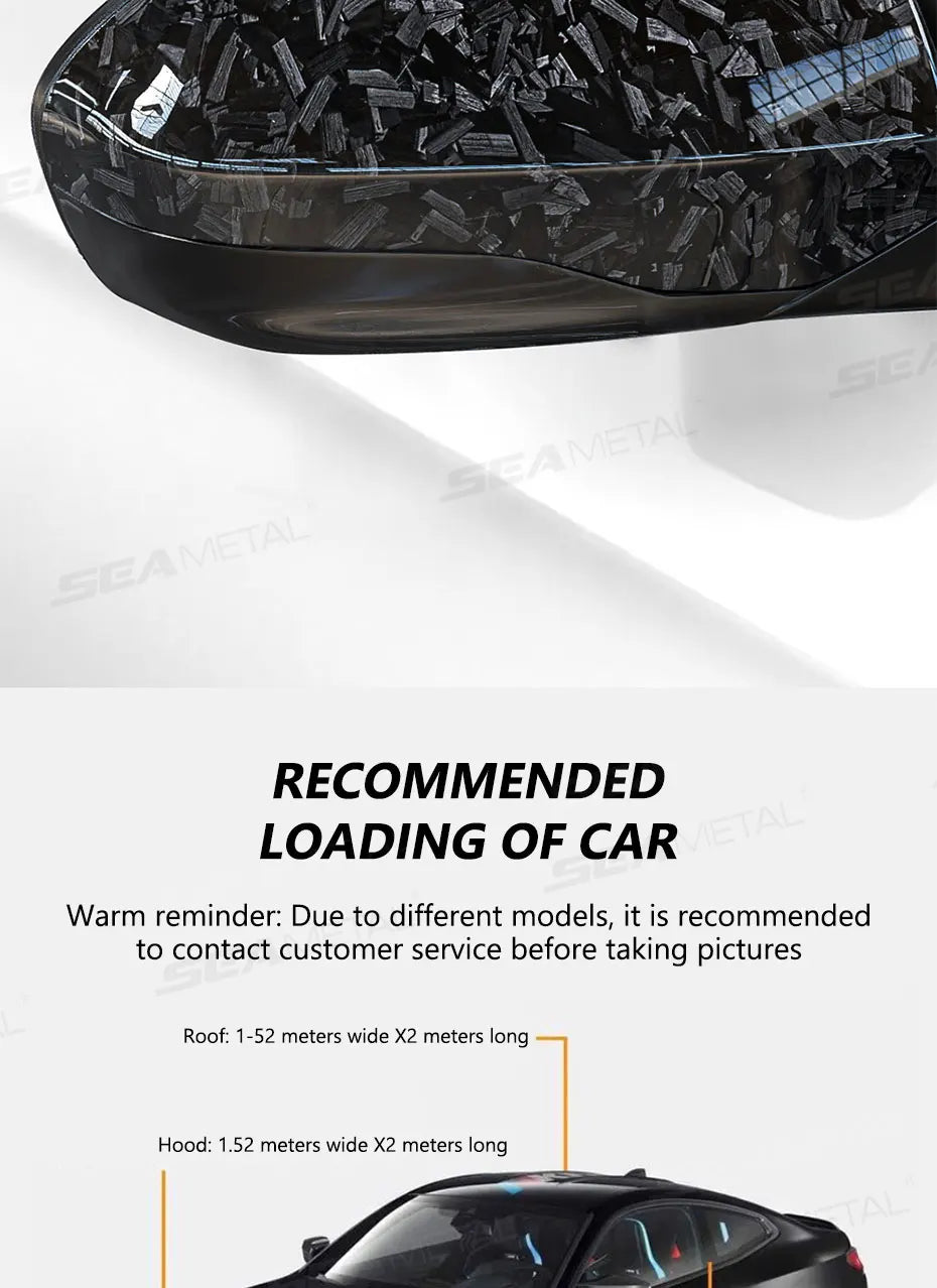 SEAMETAL Car Side Mirror Protective Film Anti-Scratch Car Decoration Sticker Brilliant-Black Non-Residue Vinyl Car Sticker