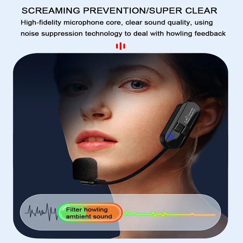 2.4 GHz Wireless Headset Microphone System