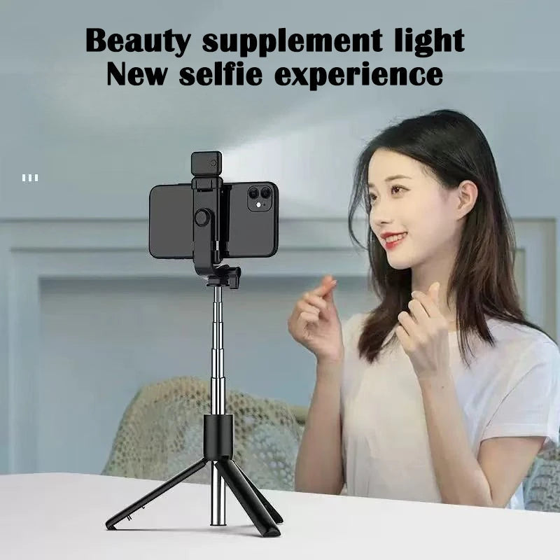 Wireless Bluetooth Selfie Stick Tripod Stand with Fill Light Remote Shutter Tripod For iPhone Samsung Xiaomi Live Phone Holder
