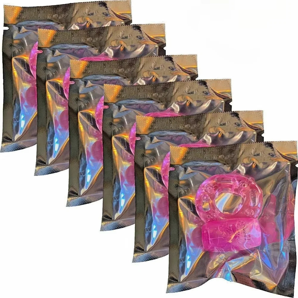 Vibrating Silicone Cock Ring with Clitoral Stimulator (10 Pack)