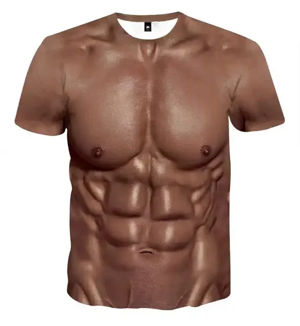 3D Muscle Tattoo Print T-Shirt