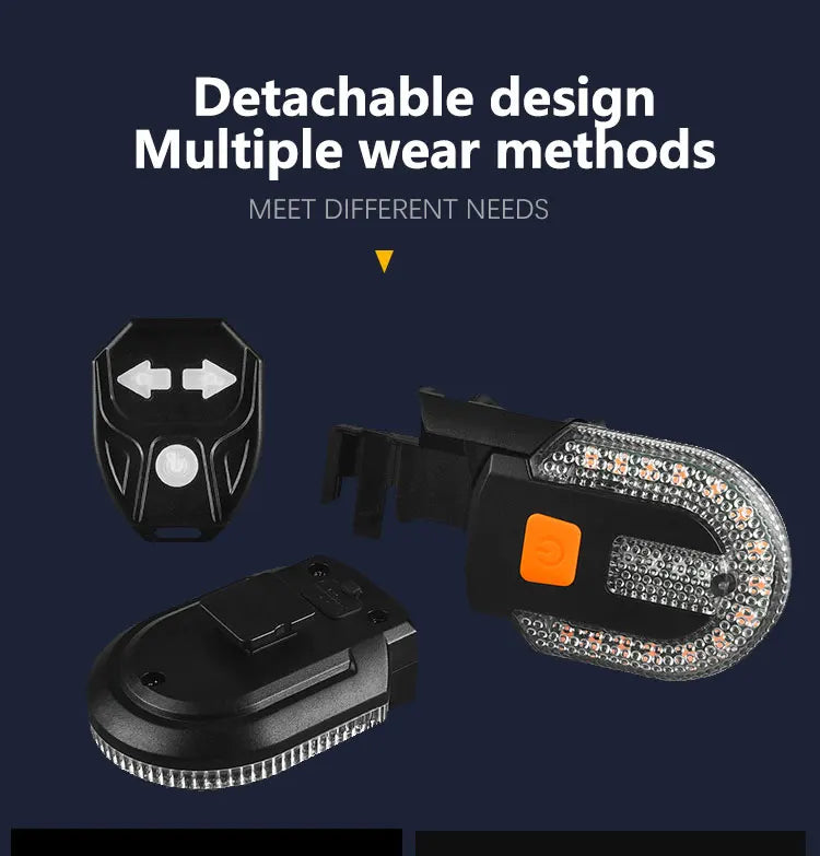 Bike Turn Signal Rear Light USB Rechargeable Wireless Back LED Scooter Tail Light Wireless Warning Taillight Cycling Accessories