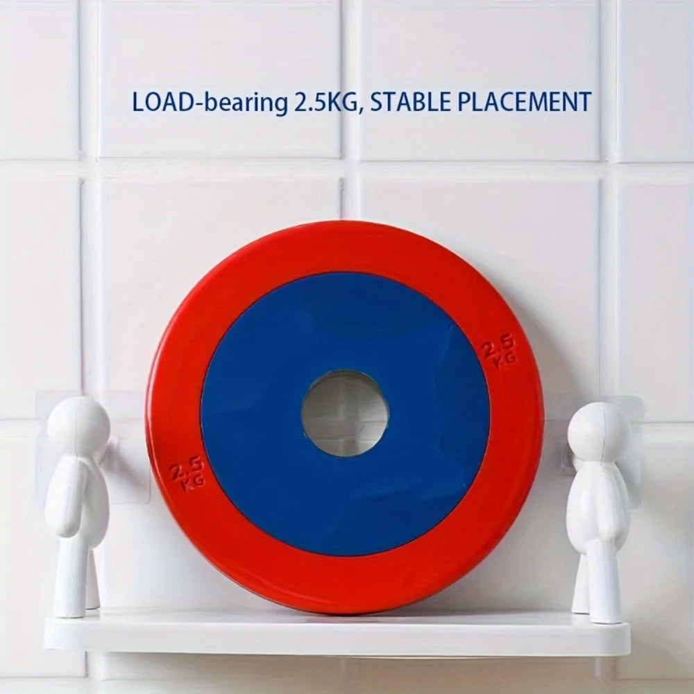 1pc Small Person Storage Rack Cartoon Non Punch Storage Rack Toilet Bathroom Cosmetics Storage Rack Seasoning Jar Sorting Rack