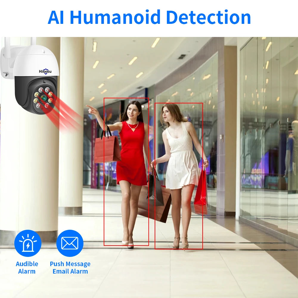 2MP PTZ WiFi Smart Security Camera with Human Detection