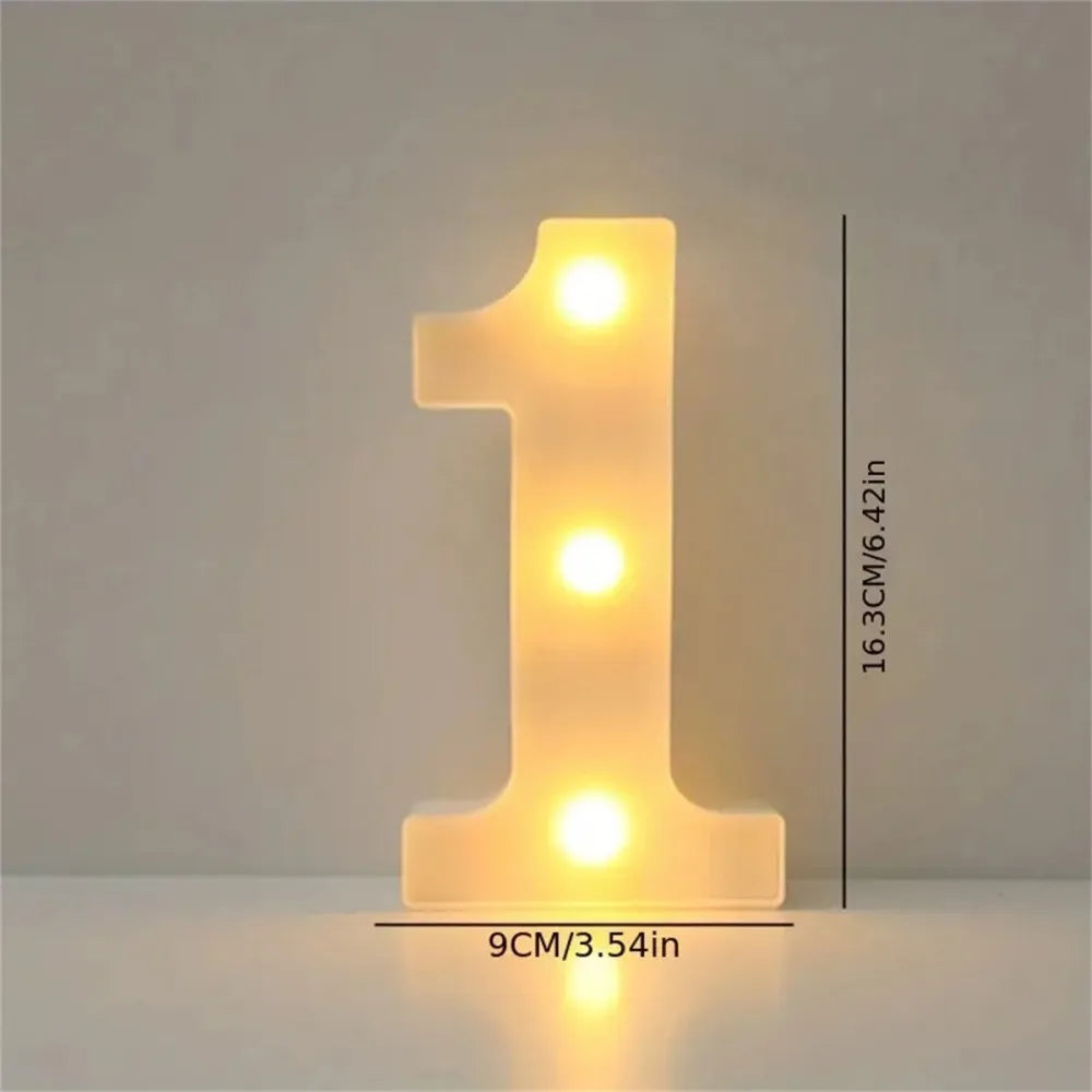 Varmhvit LED-bokstav- eller tallampe