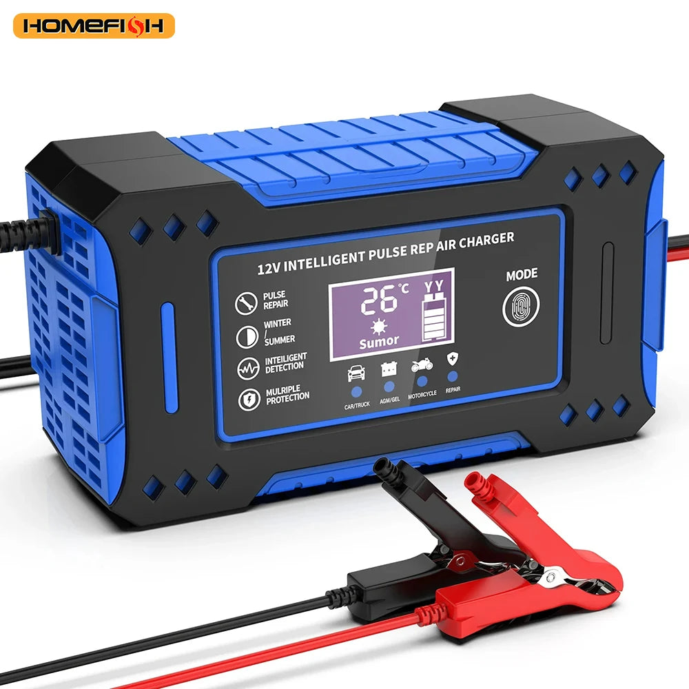 Caricabatterie per batteria al piombo 12V - 6A con LCD