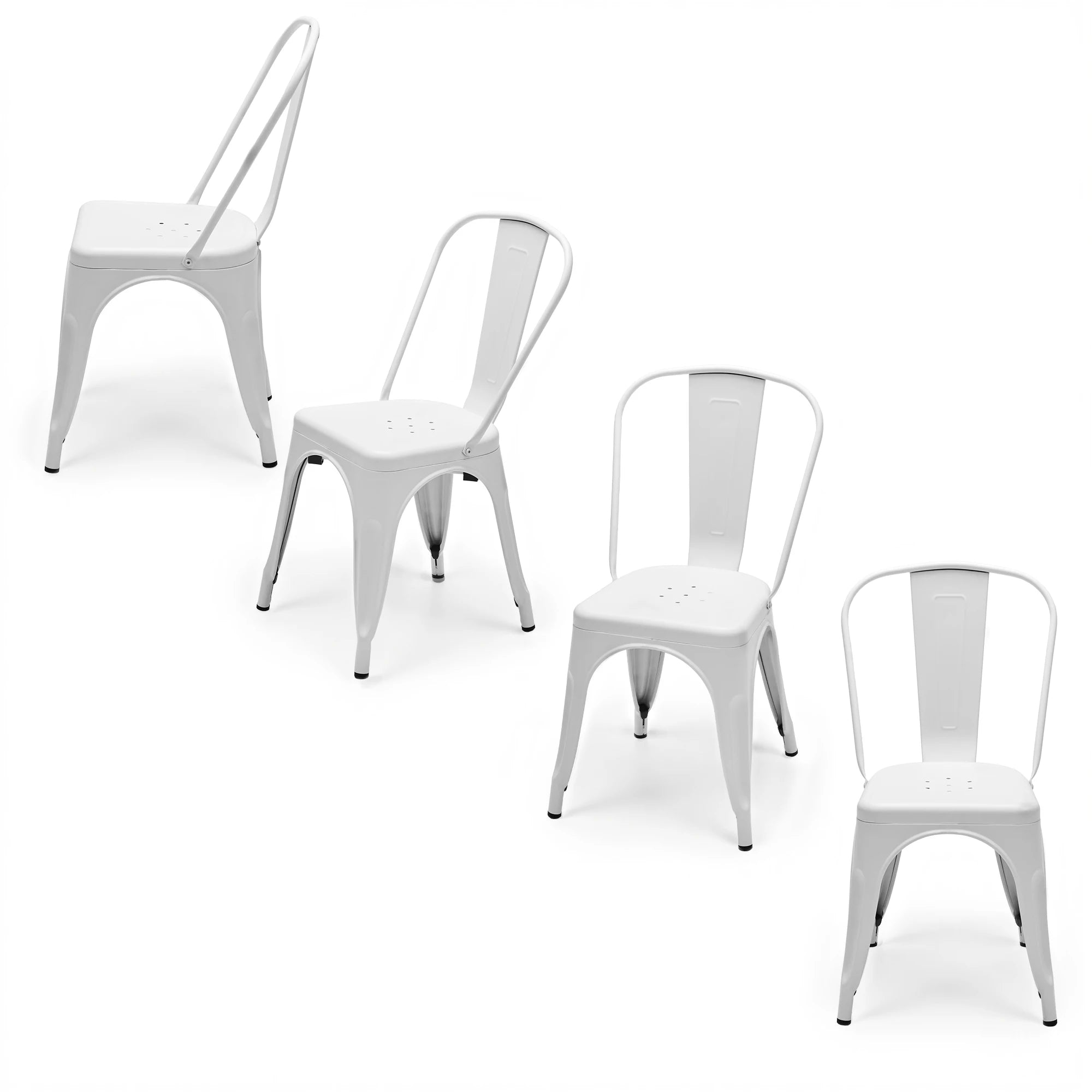 Metal Dining Chairs Stackable Indoor Outdoor 300LBS Capacity